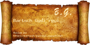 Bartsch Györgyi névjegykártya